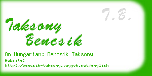 taksony bencsik business card